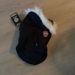 Small dog vest with a hood